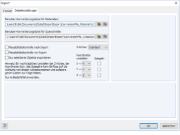 Register zur Anpassung einzelner Modellparameter und Detailoptionen in der Softwareumgebung.