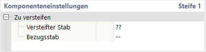 Komponenteneinstellungen - Zu versteifen