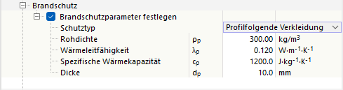Brandschutzparameter festlegen