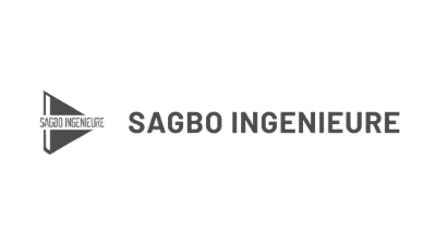 Das Logo von Sagbo Ingenieure mit einem schlichten, professionellen Design in einer markanten, modernen Schriftart.