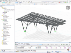 Strukturmodell der Summit Park Pavilion mit RSTAB in einer Stahlkonstruktion.