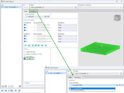 RFEM 6-Knotenlagerdialog mit Register „Zuordnung des Fundaments“.