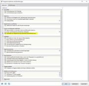 Dialog 'Programmoptionen und Einstellungen'