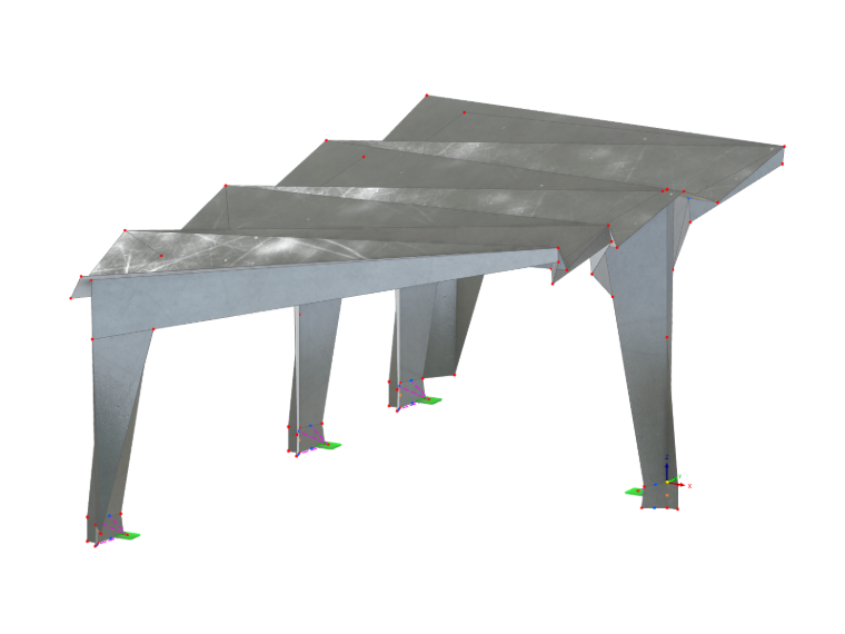 Detailansicht einer Bushaltestelle aus Stahl mit Fokus auf Strukturelemente und Design