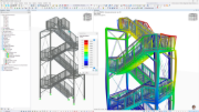 3D-Modell eines Treppenturms, erstellt von Patrik Andel im RFEM-Programm.