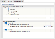 Register 'Flächen' für Brandschutzkonfiguration nach NDS