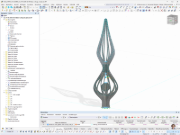 Stahlkonstruktion im RFEM-Modell dargestellt, veranschaulicht die Strukturdetails des Kunstwerks.