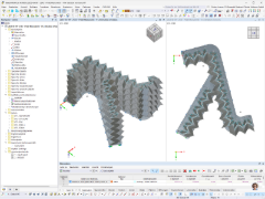 RFEM-Analysemodell eines Stahlmonuments mit detaillierter Tragwerksdarstellung.