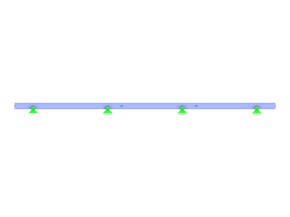 Ein durchlaufender Gerberträger mit einer Gelenkkonfiguration, die ein erstes gelenkfreies Feld, nachfolgende Felder mit je einem Gelenk und auskragende Enden aufweist.
