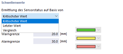 Schwellenwerte für Funktion festlegen