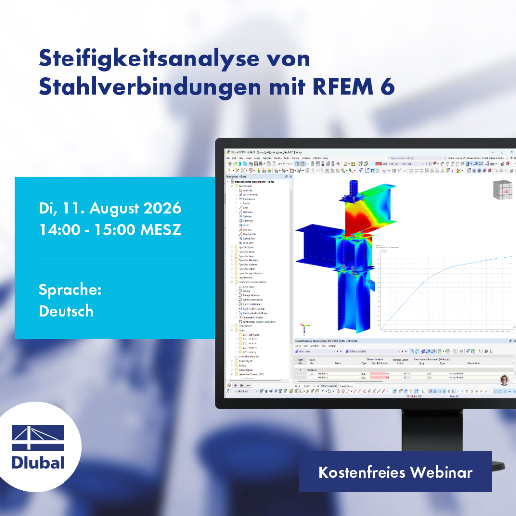 Steifigkeitsanalyse von Stahlverbindungen mit RFEM 6