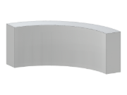 Gekrümmte Festkörperstruktur mit variablem Radius und Grad, dargestellt in einem detaillierten Ingenieurmodell.
