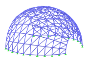Analyse einer geodätischen Kuppelstruktur unter Verwendung fortschrittlicher Ingenieursoftware-Werkzeuge.