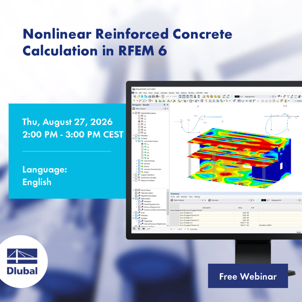 Nichtlineare Berechnung von Stahlbeton in RFEM 6