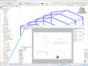 Zeichnungsblatt-Erstellung in RFEM und RSTAB mit Rahmen, Ansichten und Schnitten.