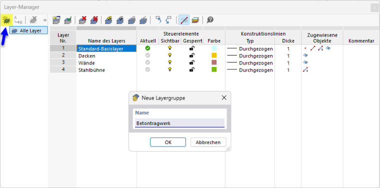 Neue Layergruppe erstellen