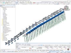 RFEM-Modell der Stahlkranbahn für Bahnsteig 4 am Hauptbahnhof Amsterdam