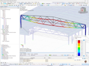 Verformung des Fachwerkträgers unter Schneelasten in RFEM