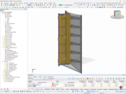 RFEM-Modell der Tragkonstruktion eines mehrgeschossigen Fassadenteils