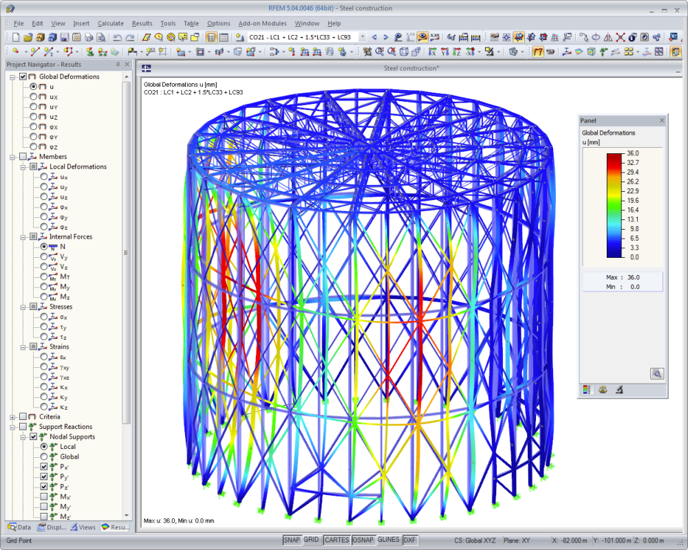 Steel Structure for 360° Panorama | Designed with RFEM by Ingenieurbüro Knapp, Gernsbach, Germany | www.tragwerk-knapp.de and Ingenieurbüro Schnur, Waldmohr, Germany | www.ib-schnur.de