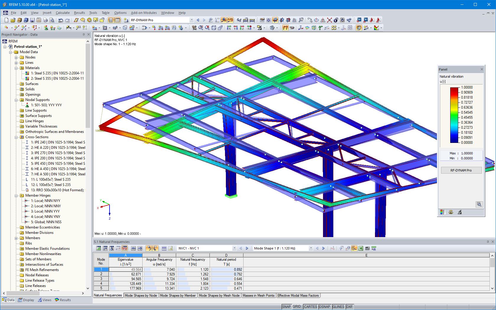 Natural Vibration as Graphical Result Display in RFEM