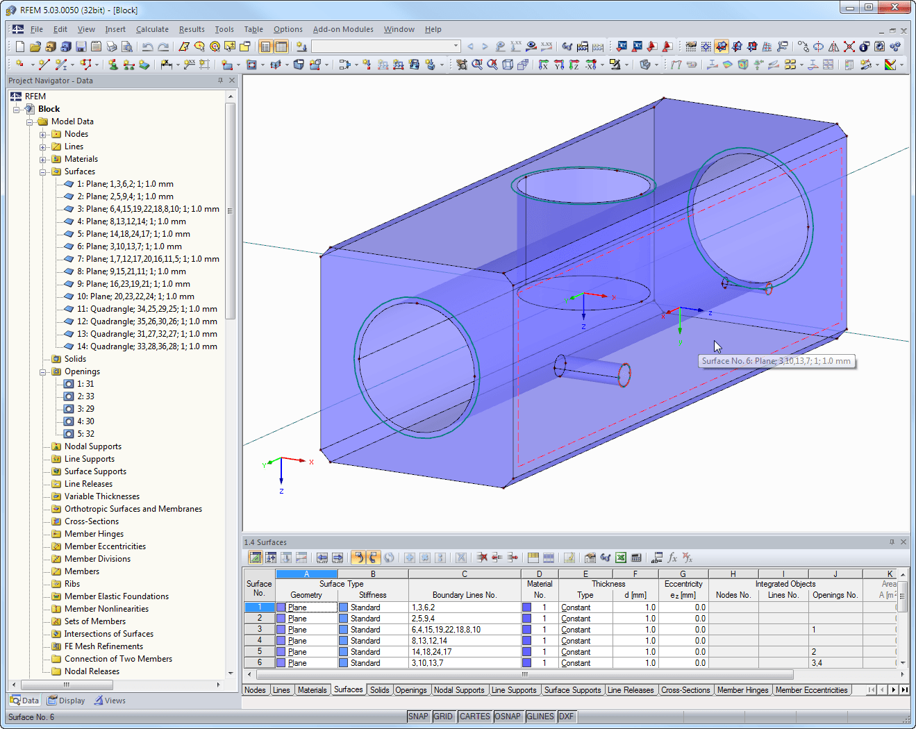 Block in RFEM