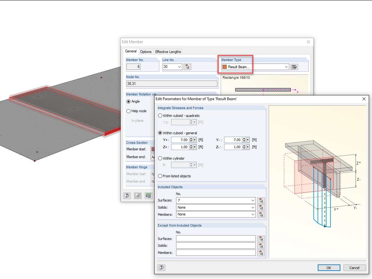 Result Beam in RFEM