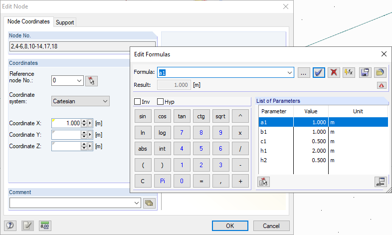 Assigning Parameter a1 for All Nodes in Plane