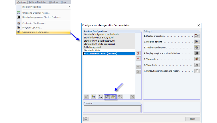 Save and Import Configuration