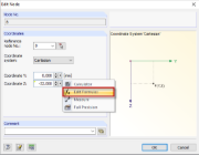 Function Buttons in Shortcut Menu in "Edit Node" Dialog Box