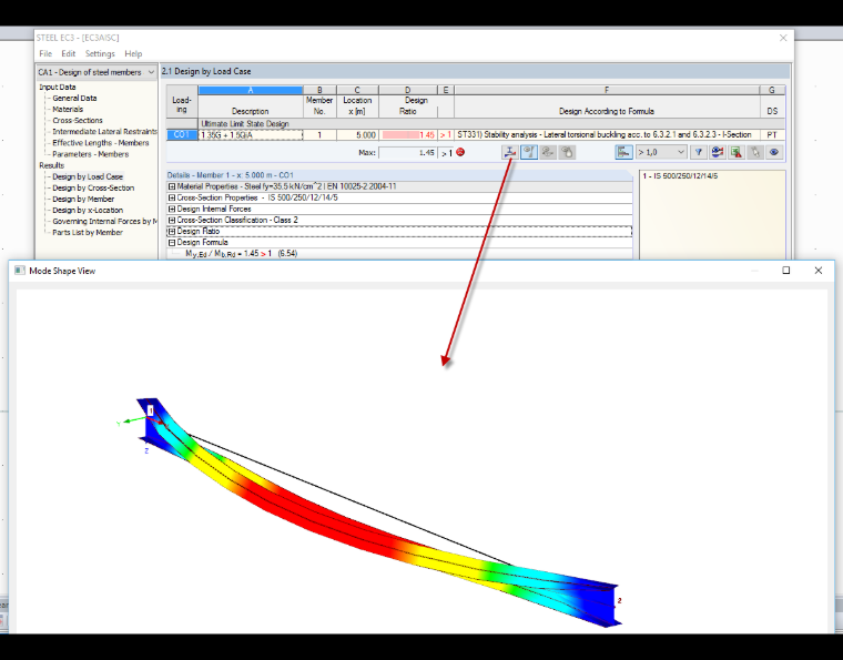 Results and Mode Shape of EC-3 Design