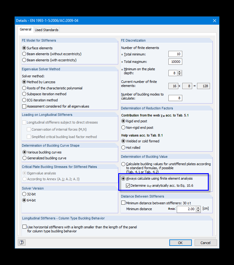Calculate Critical Load Factor Analytically or Use it from FEM Calculation