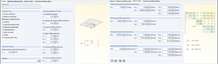 "Edit Surface Stiffness - Orthotropic" in RFEM