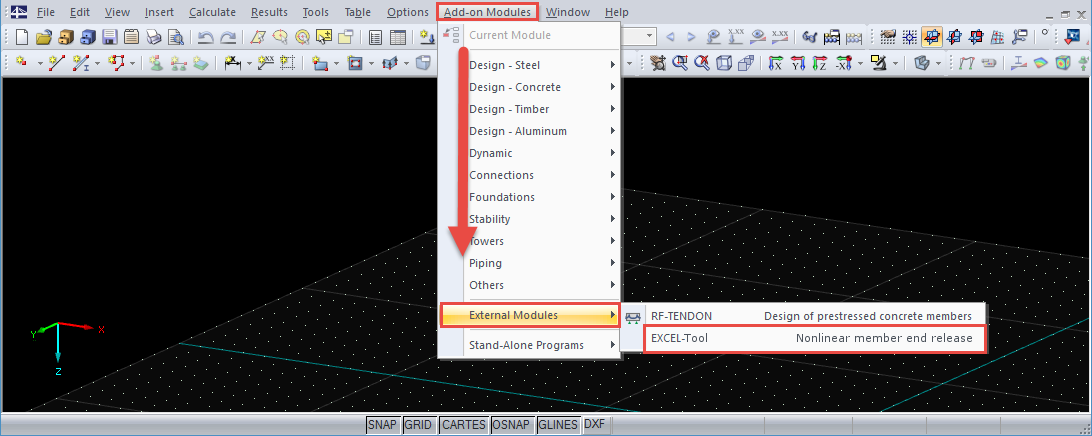 Self-Created EXCEL Tool in RFEM