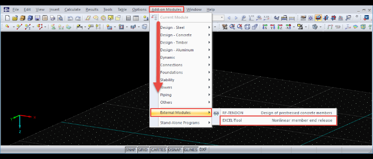 Self-Created EXCEL Tool in RFEM