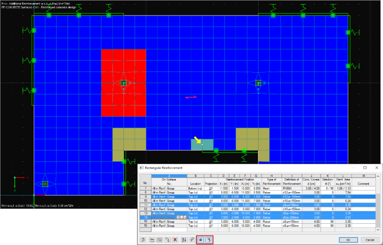 "Rectangular Reinforcement" Table with Synchronization