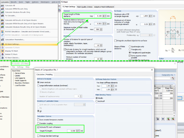 Options for FE Mesh Settings
