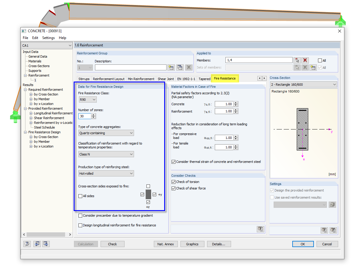 Fire Resistance Design with CONCRETE and RF-CONCRETE Members