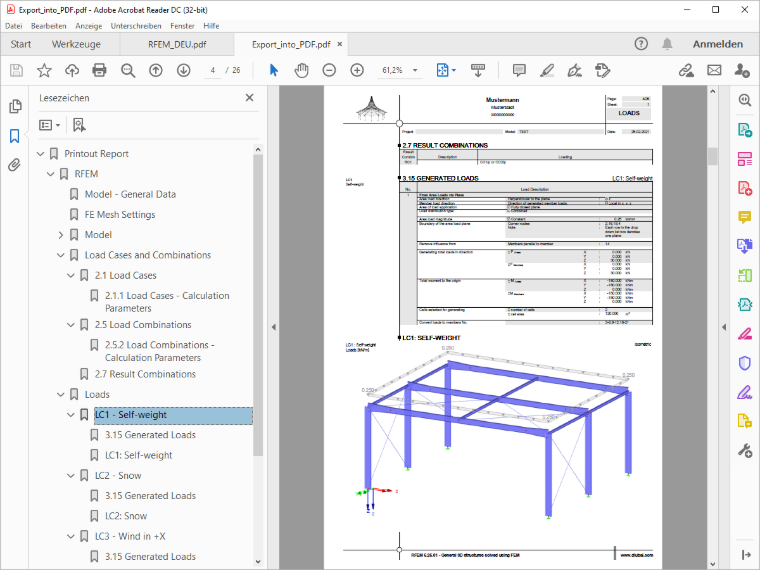 PDF Export of Printout Report