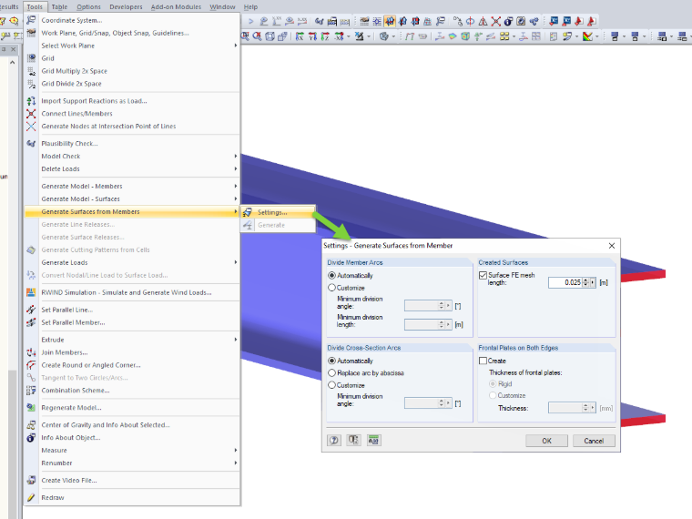 Generate Surfaces from Member