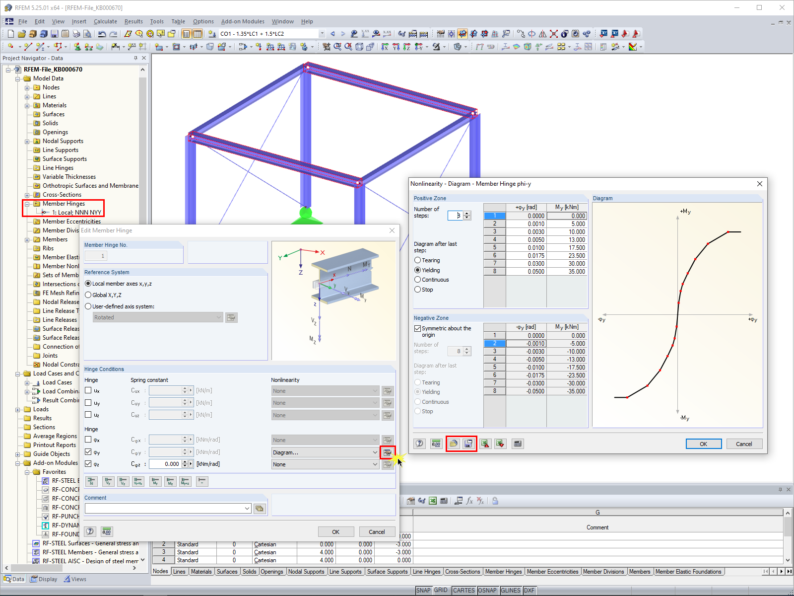 Saving and Importing Diagrams for Member Hinges