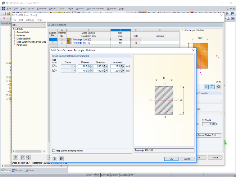 Optimizing Cross-Sections