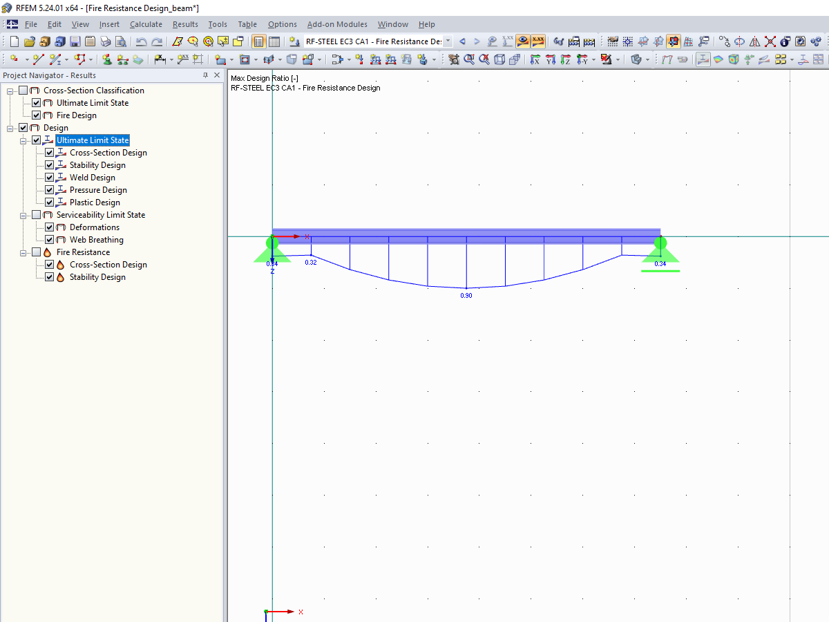 Graphical Display of Results from RF-STEEL EC3 - Ultimate Limit State Design