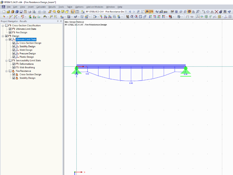 Graphical Display of Results from RF-STEEL EC3 - Ultimate Limit State Design