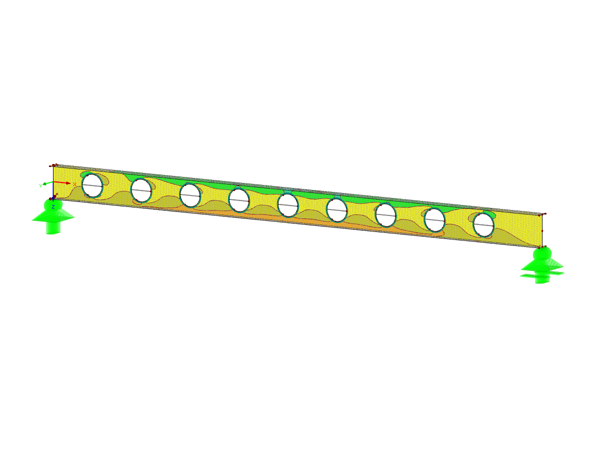 Castellated Beam with Circular Holes as Surface Model