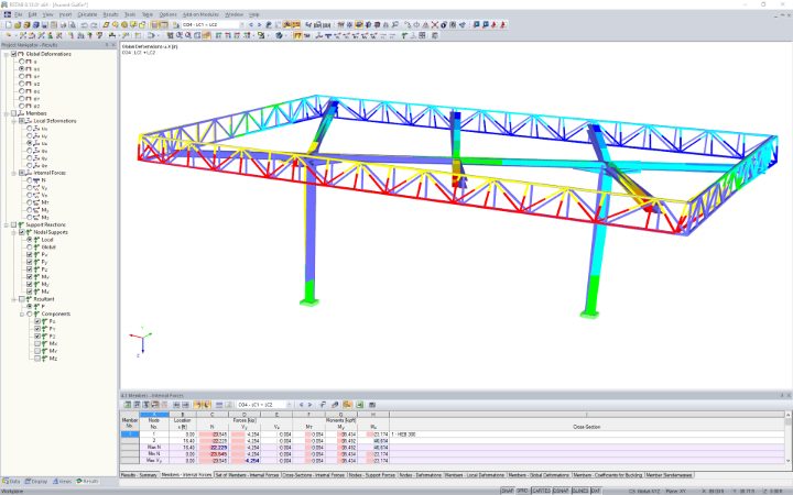 Awning Deformations in RSTAB