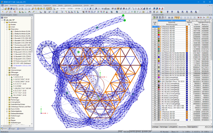 RFEM Model of Sky Walk - Top View