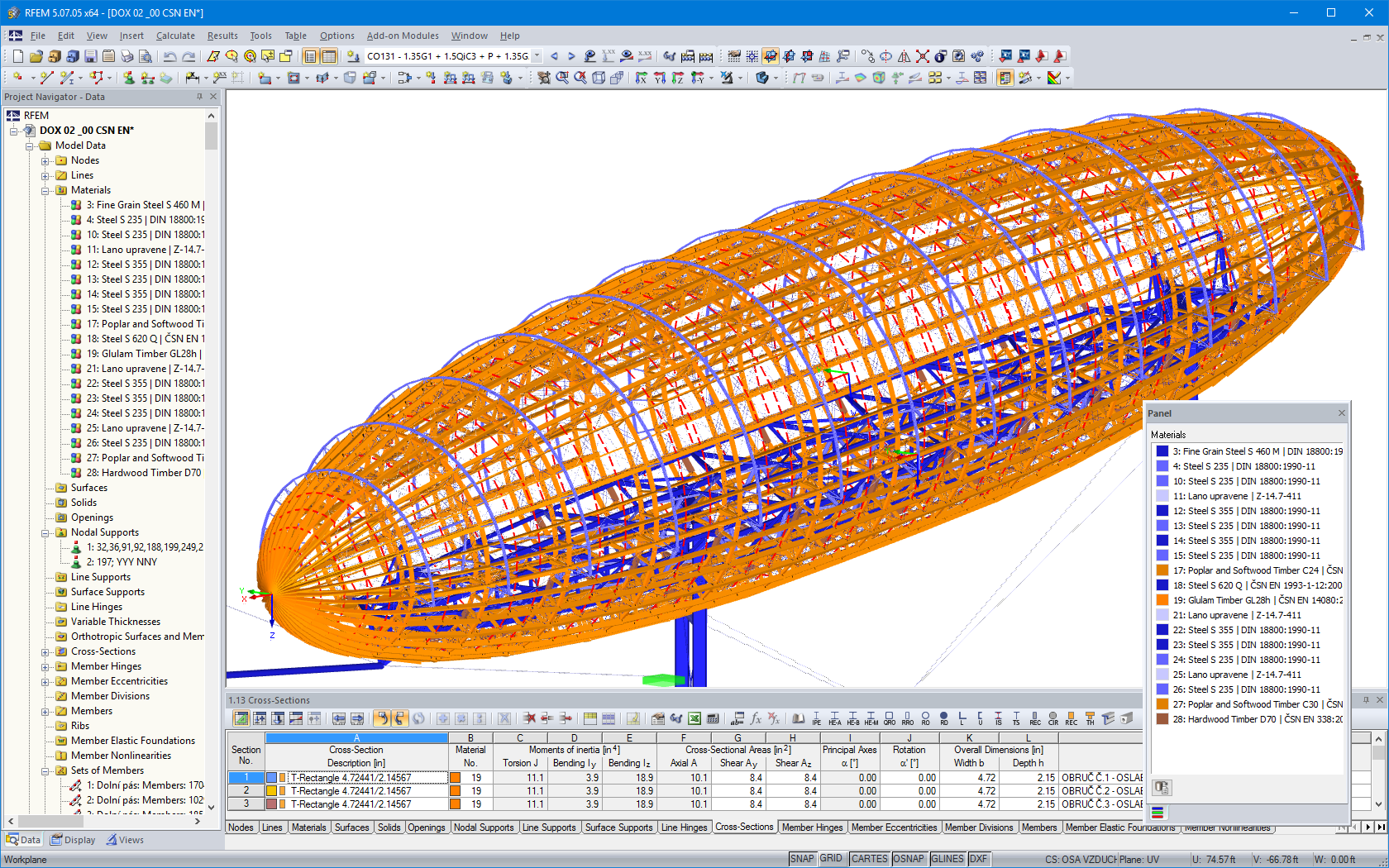RFEM Model of Airship Made of Timber and Steel (© Ing. Šrůtek)