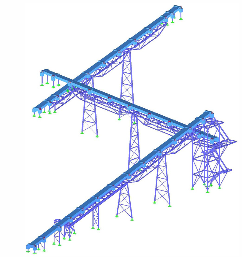 Partial Conveyor Model in RSTAB (Project © Kozlowski)