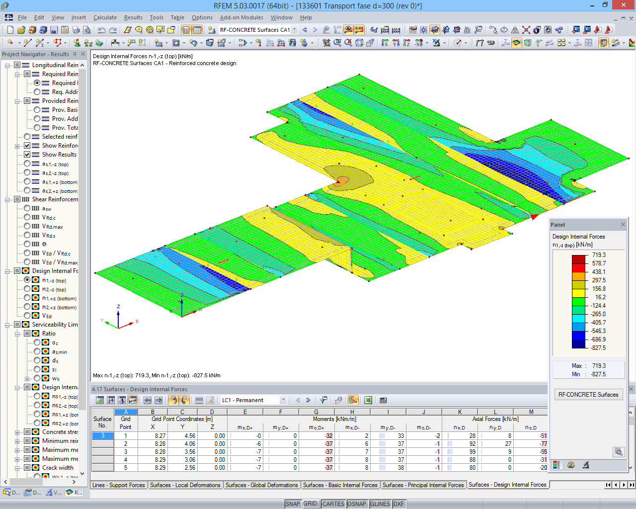 Design Values of Concrete Foundation Slab in RFEM (© Techniek en Methode B.V.)